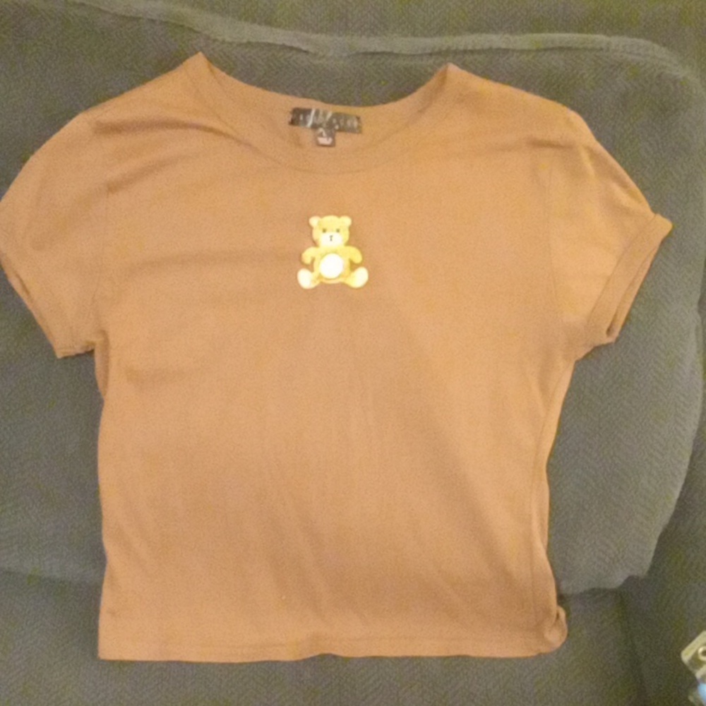 Brown teddy bear baby tee